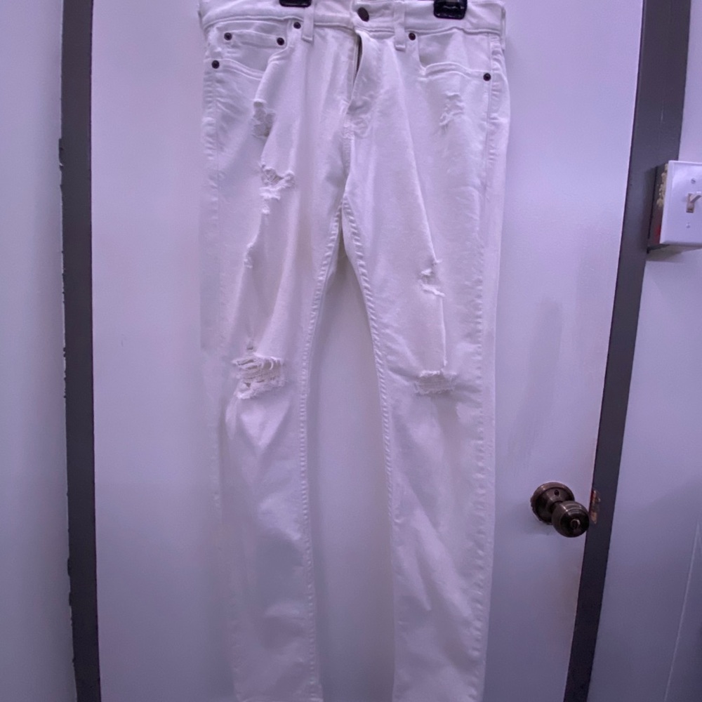 Hollister super skinny white jeans